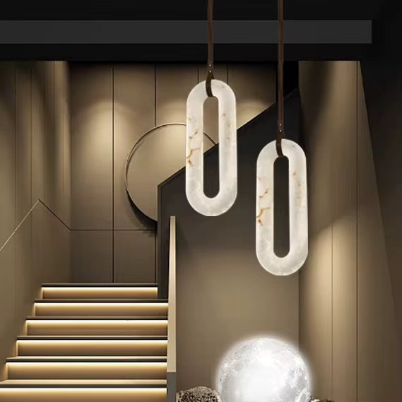 Spanish Marble oval Modern Pendant Lights