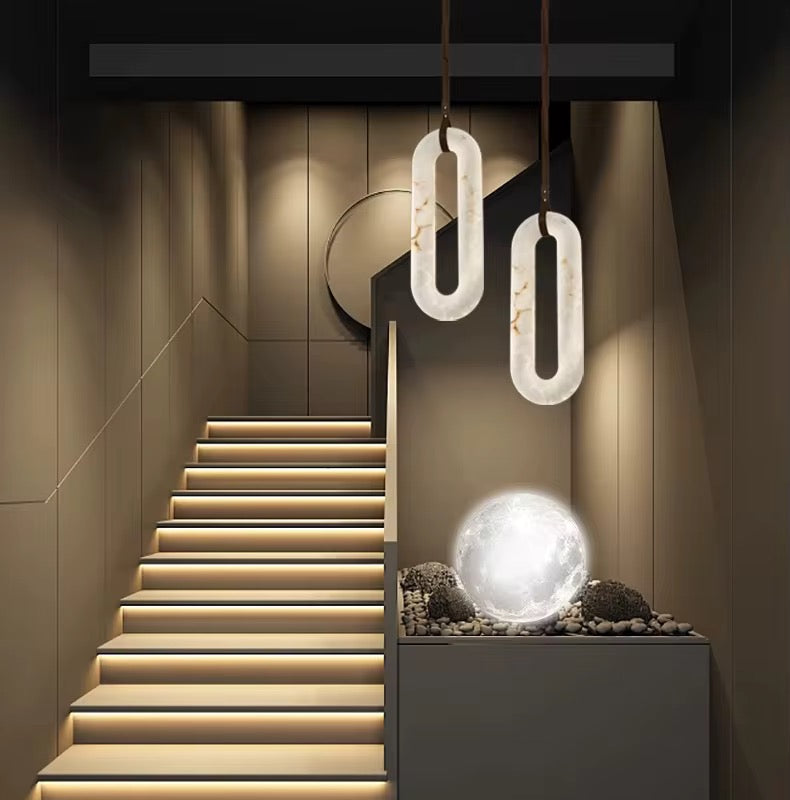 Spanish Marble oval Modern Pendant Lights