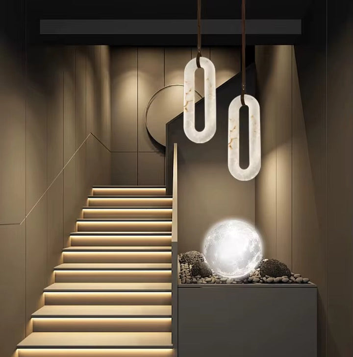 Spanish Marble oval Modern Pendant Lights