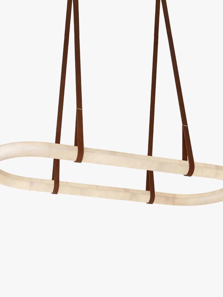 Spanish Marble Pendant Lights with brown belt holders