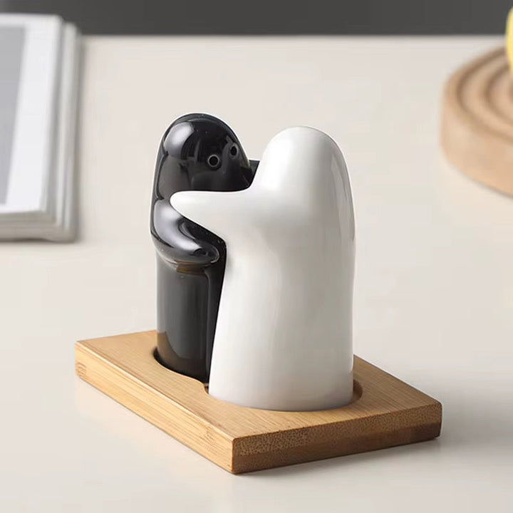 Hugging Ceramic Salt & Pepper Shaker Set