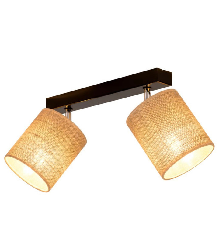 Modern Dual Light Ceiling Spotlight with Fabric Shades