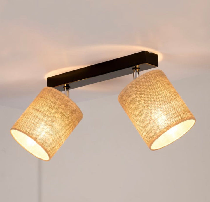 Modern Dual Light Ceiling Spotlight with Fabric Shades