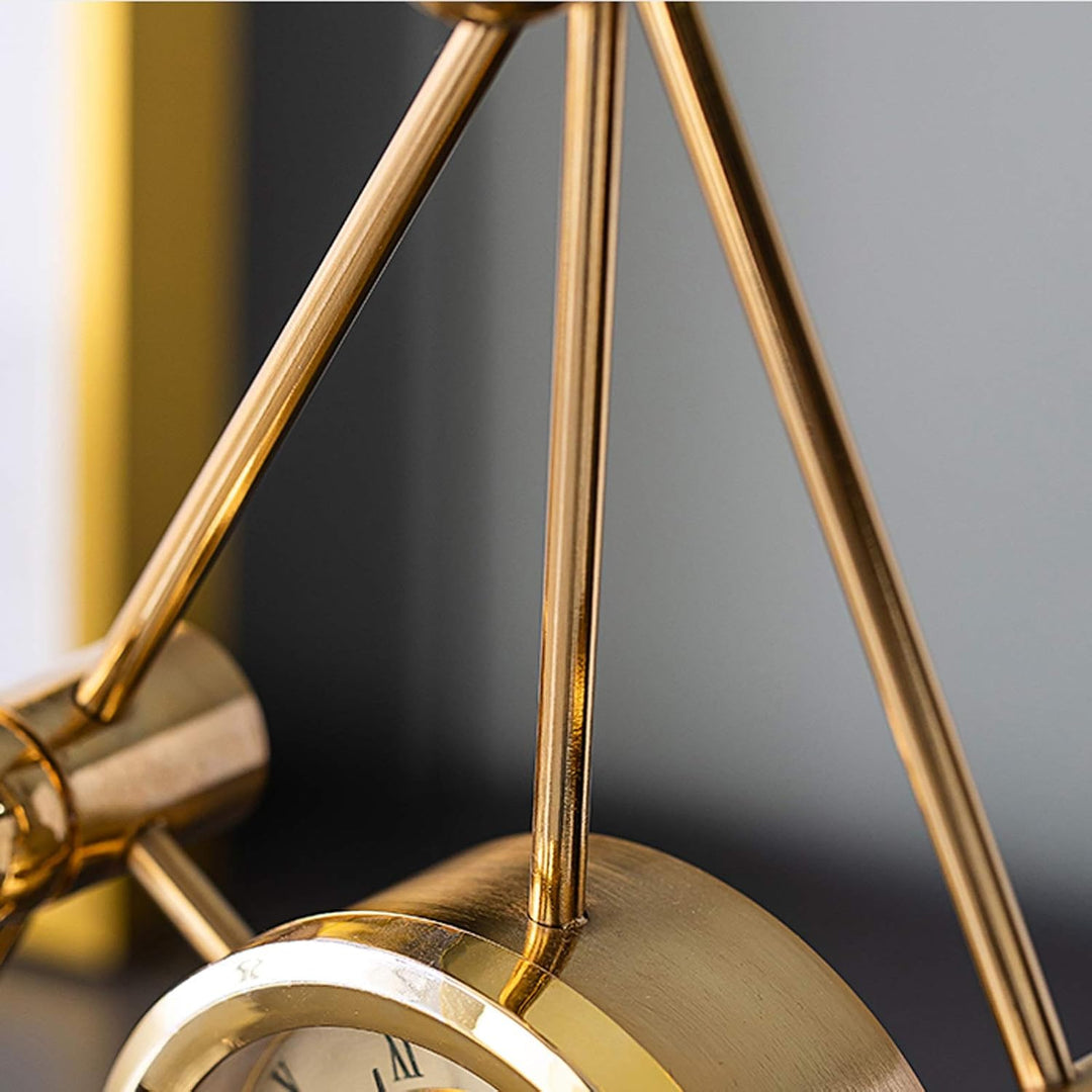Triangular Geometric Gold Metal Table Clock