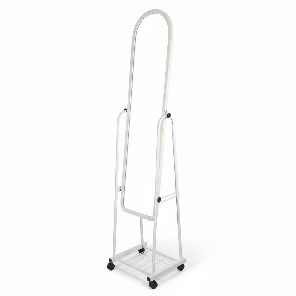 Minimal Standing Full-Length Mirror with Wheels