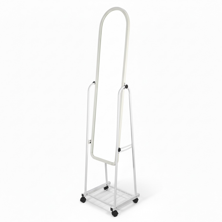 Minimal Standing Full-Length Mirror with Wheels