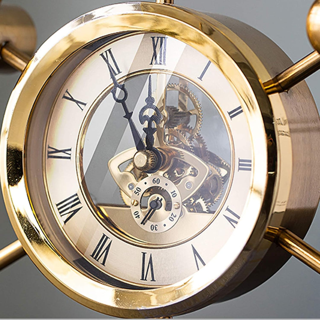 Triangular Geometric Gold Metal Table Clock