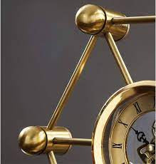 Geometric Gold Metal Table Clock