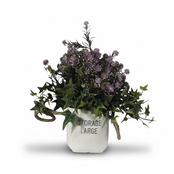 Artificial Purple Floral Arrangement in Fabric Pot