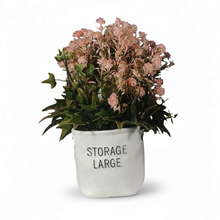 Artificial Pink Floral Arrangement in Fabric Pot