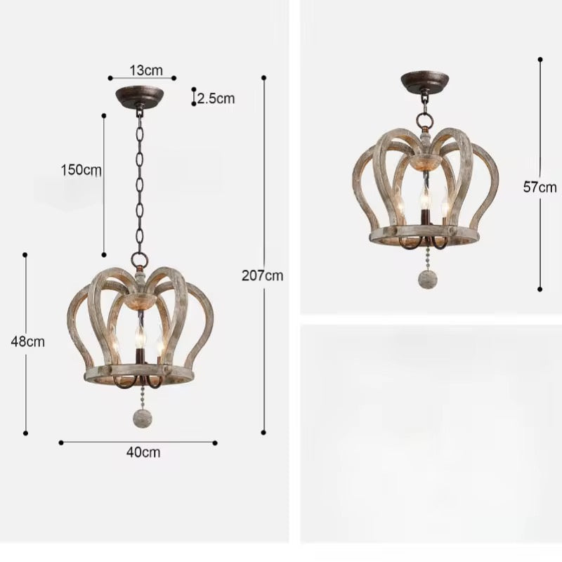 Rustic Crown Shaped Chandelier