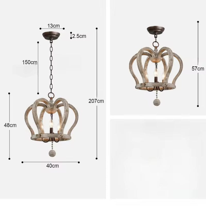Rustic Crown Shaped Chandelier