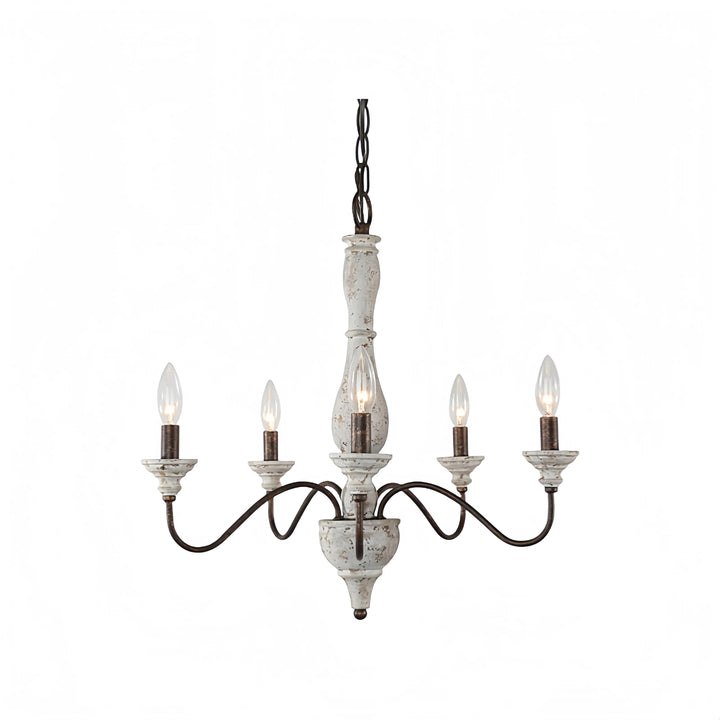 Vintage Chandelier with White Finish