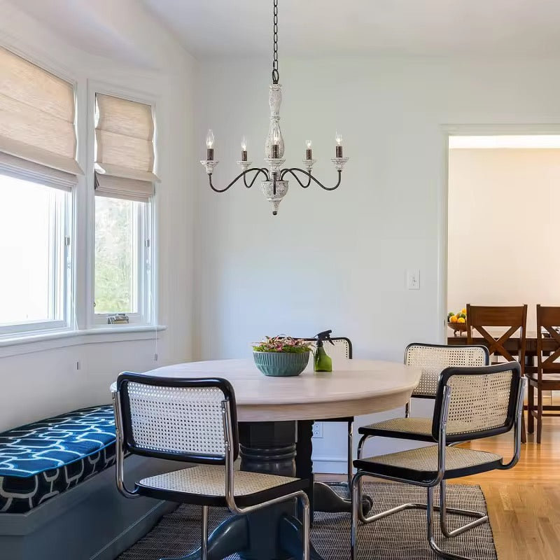 Vintage Chandelier with White Finish