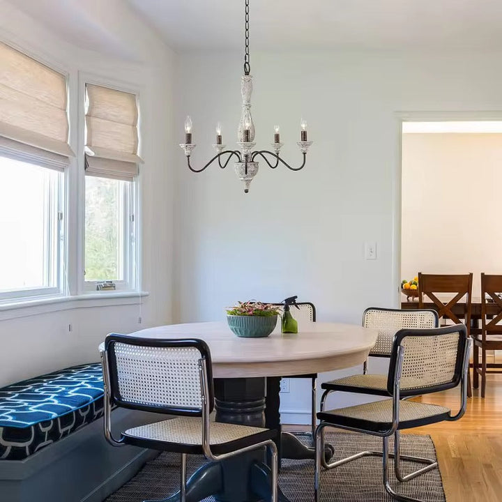 Vintage Chandelier with White Finish