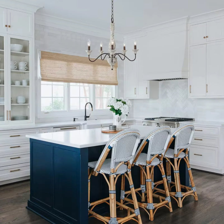 Vintage Chandelier with White Finish