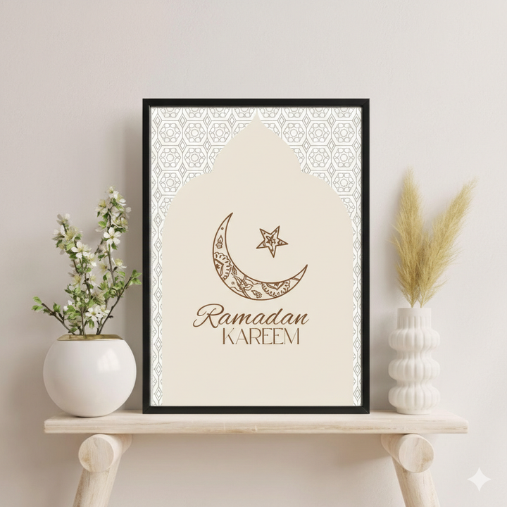 Ramadan Kareem Framed – Crescent Moon Design