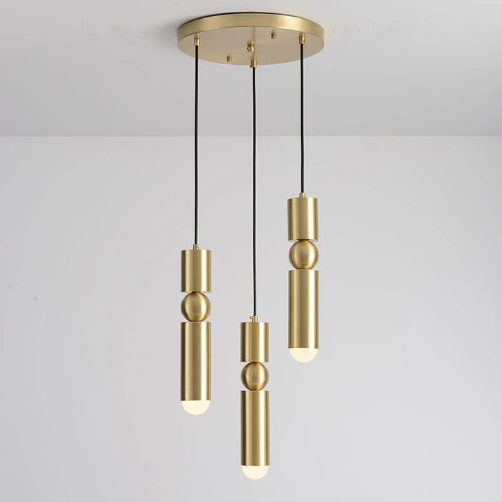 Elegant LED Multi-Tier Brass Pendant Chandelier for Bedroom Ambiance