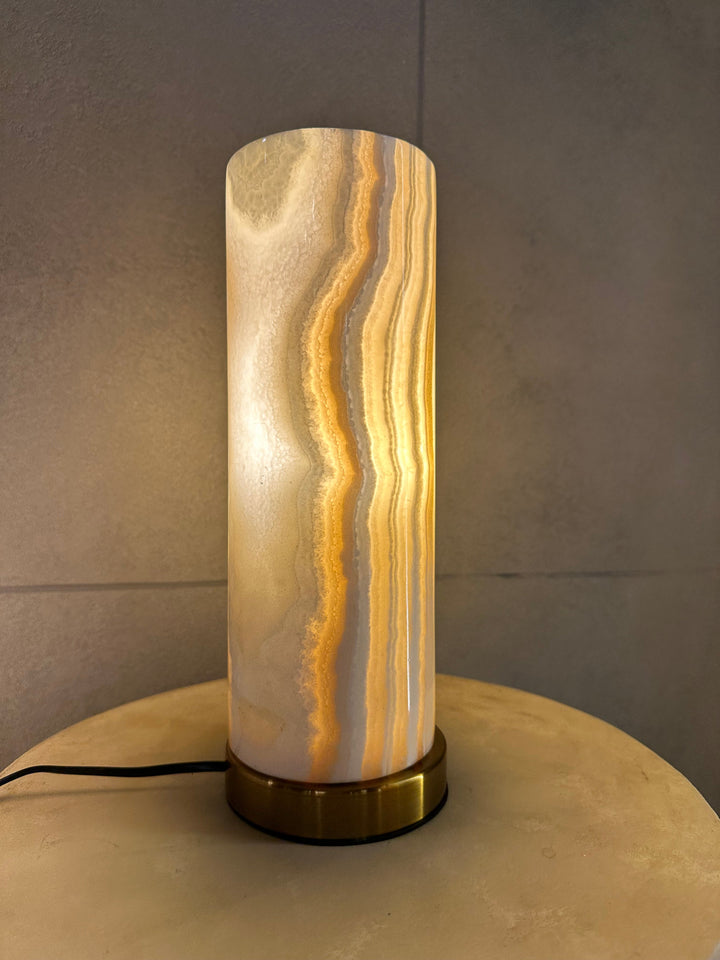 Tall Alabaster Marble Effect Table Lamp
