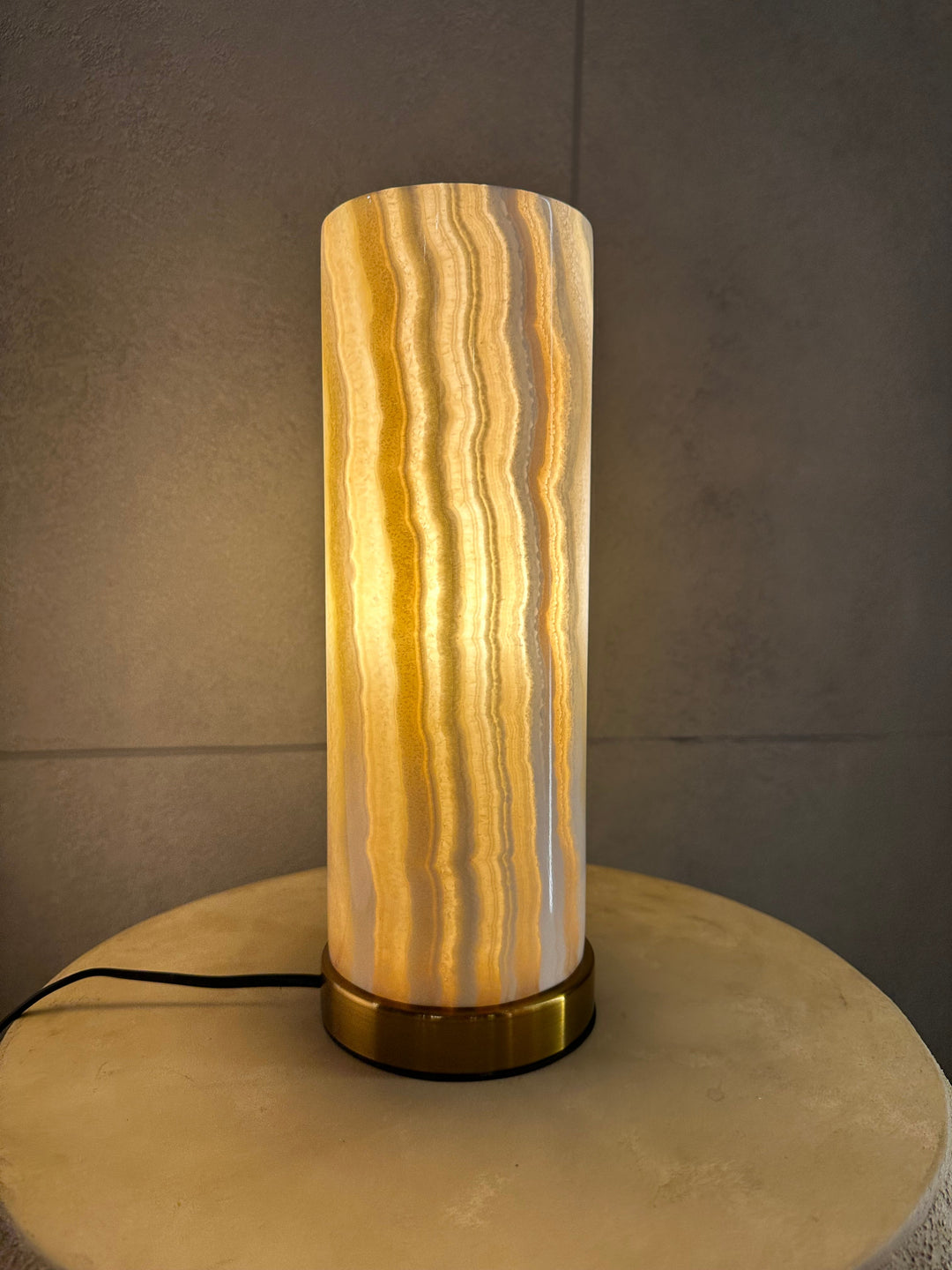 Tall Alabaster Marble Effect Table Lamp