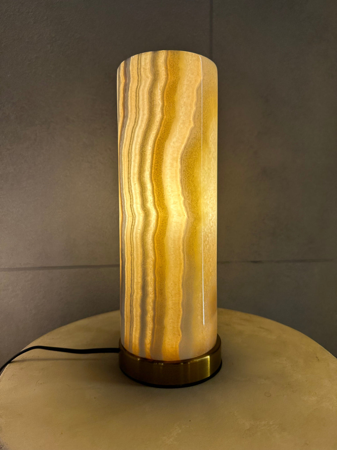 Tall Alabaster Marble Effect Table Lamp