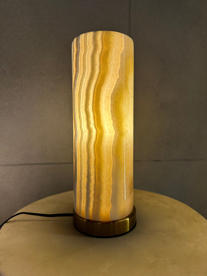 Tall Alabaster Marble Effect Table Lamp