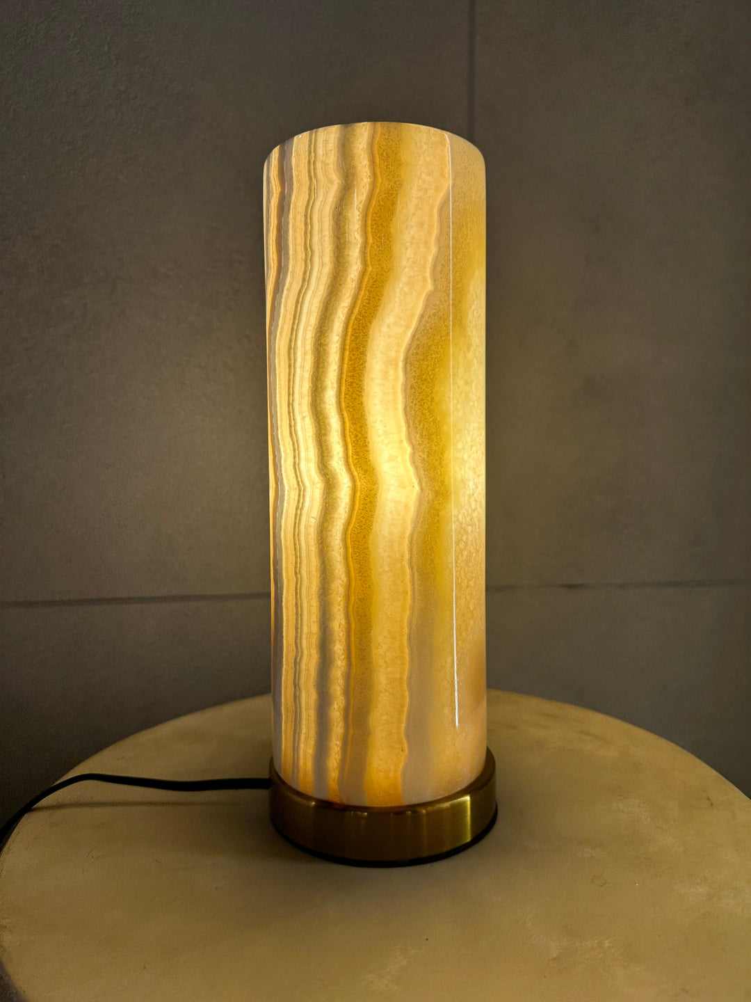 Tall Alabaster Marble Effect Table Lamp