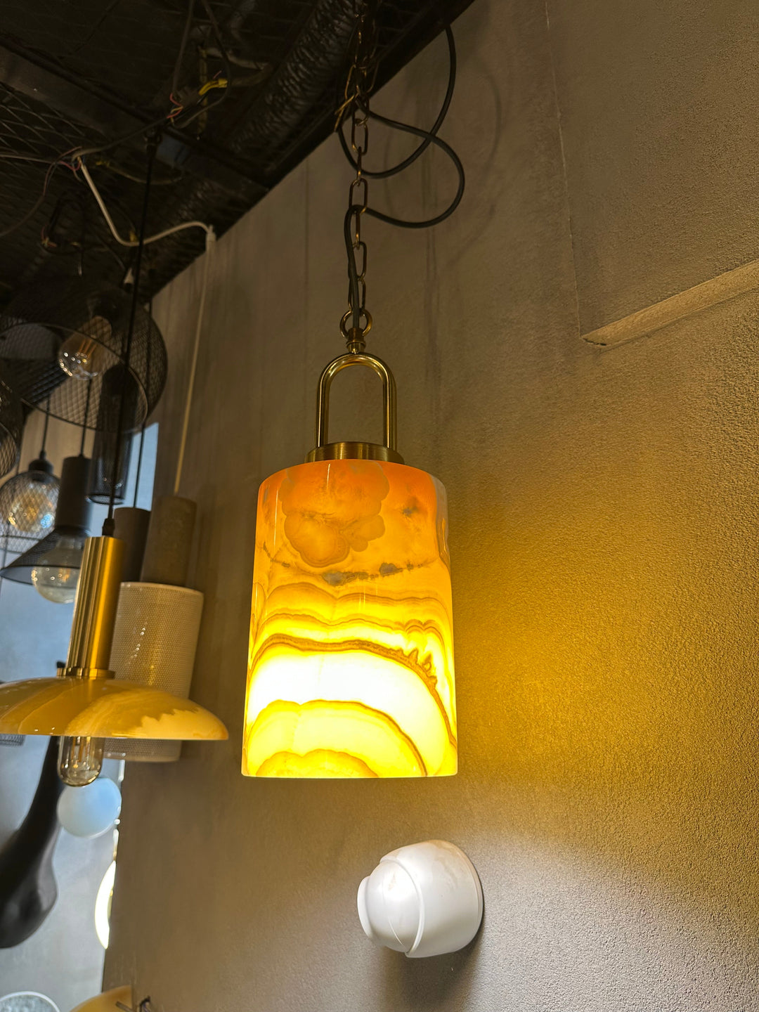 Amber Marble Pendant Light