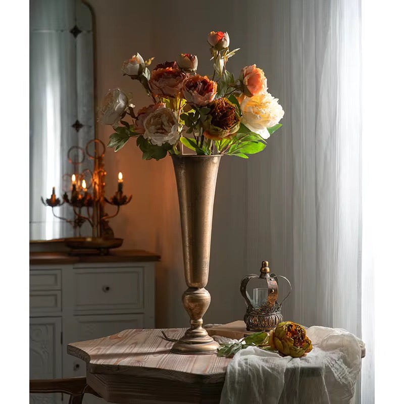 Antique Gold Trumpet Vase