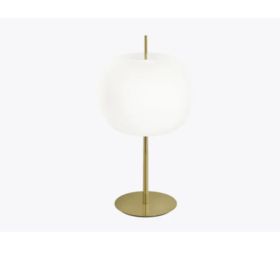 Elegant Brass Table Lamp with Frosted Glass Globe Shade