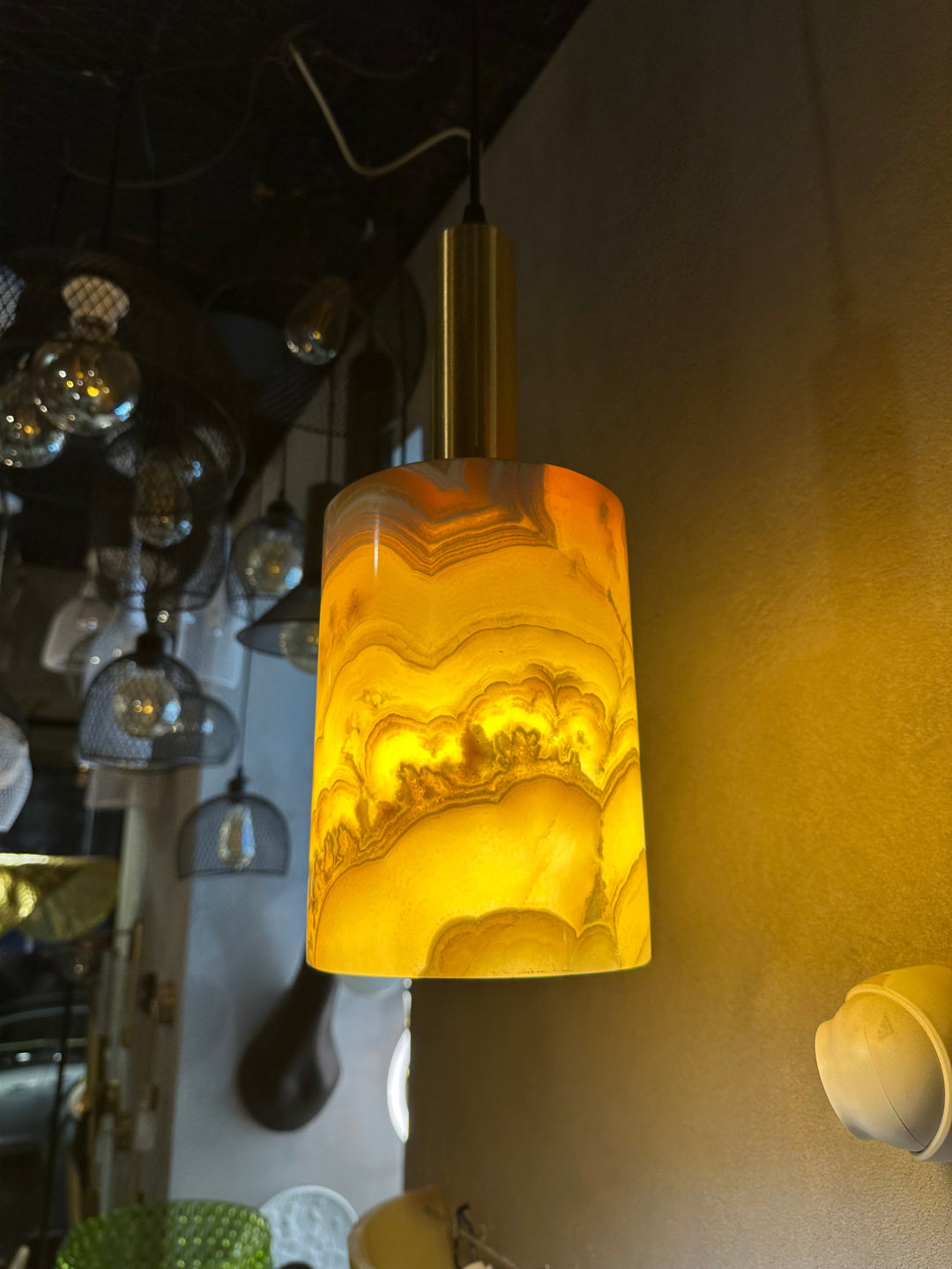 Amber Marble Pendant Light