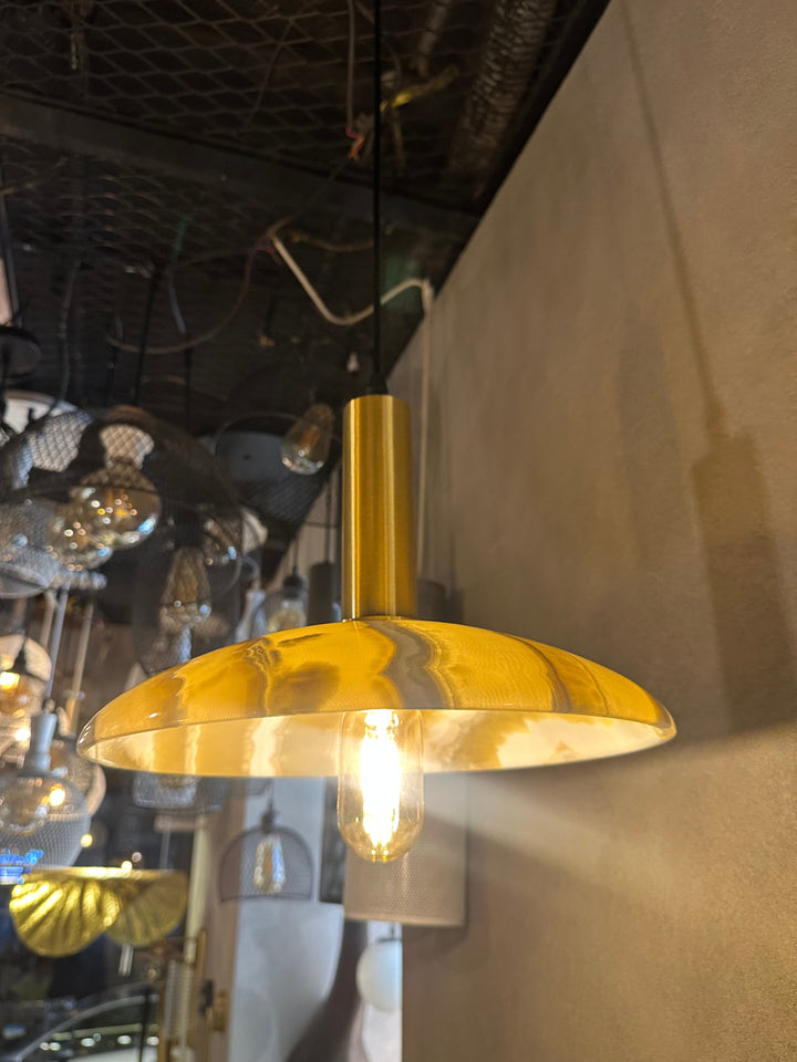 Amber Dome Glass Pendant Lights