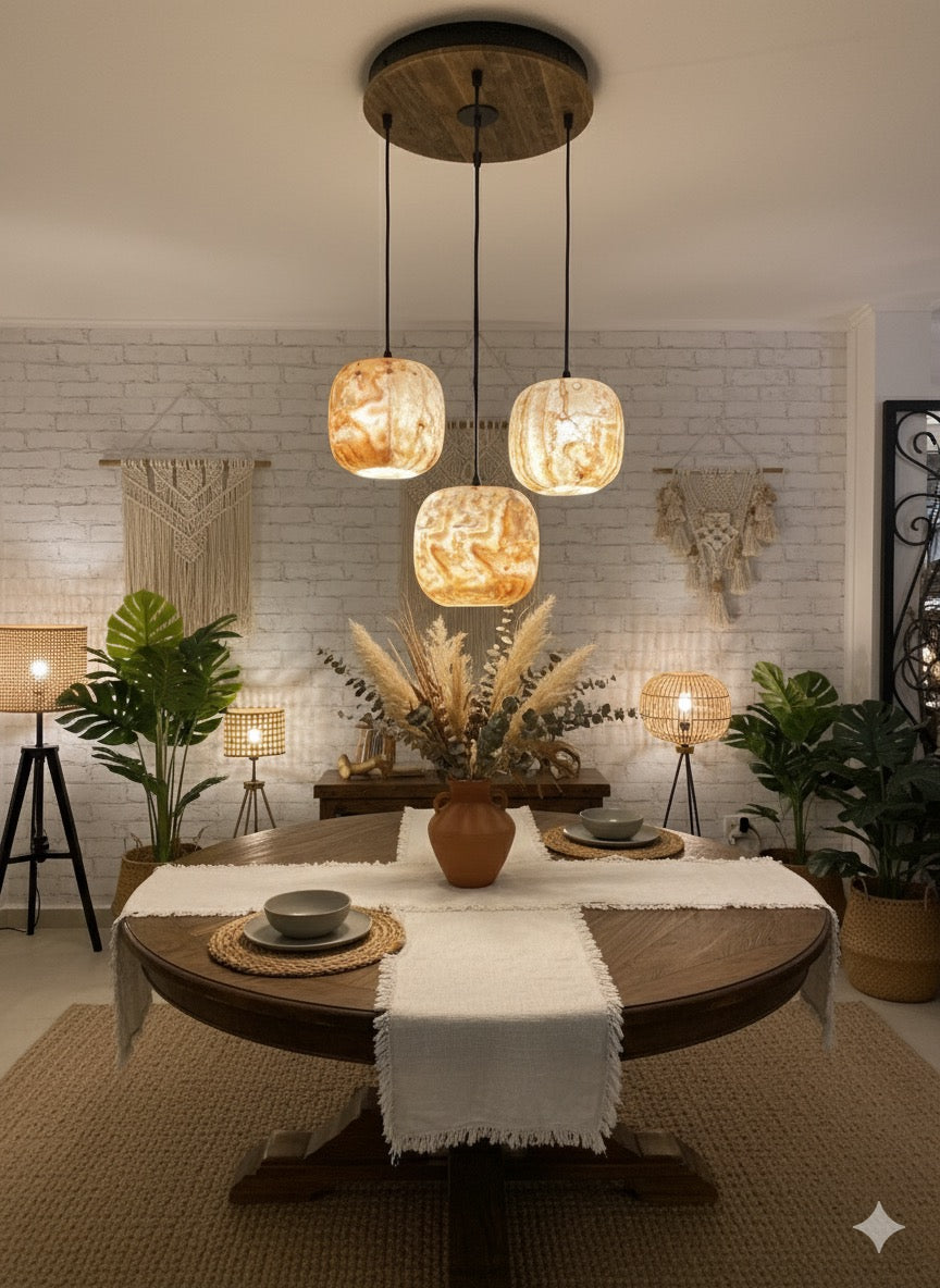 Amber Onyx Pendant Light