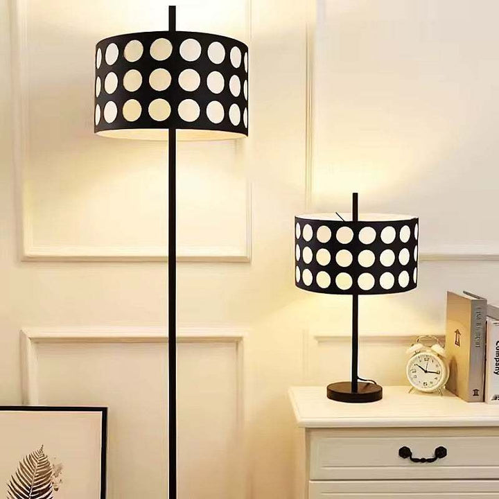 Modern Arc Floor LampModern Arc Floor Lamp with Polka Dot ShadeContemporary arc floor lamp with a playful black and white polka dot drum shade. Adds character and soft ambient lighting to modern living rooms or lounges.Floor LampsWadi Home