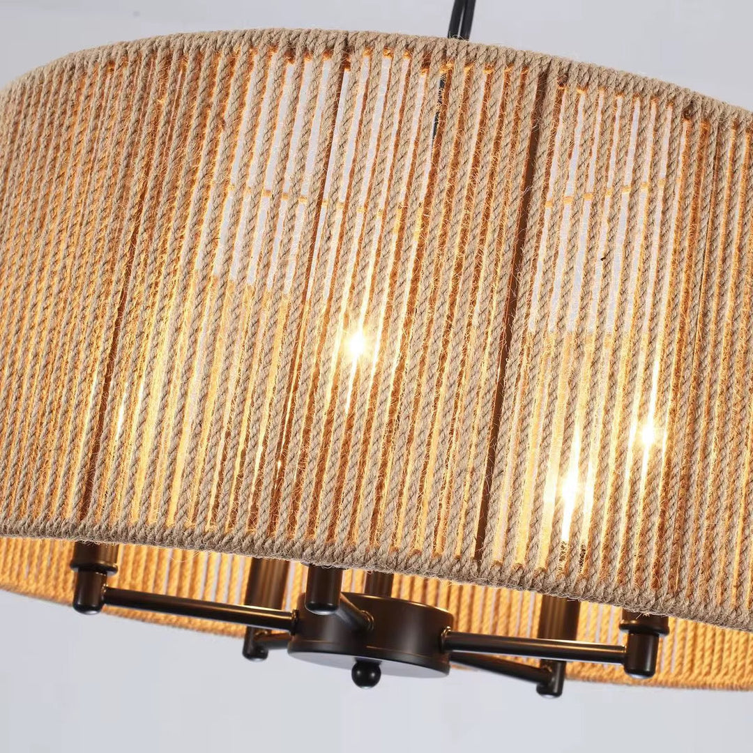 Natural Rope Drum Chandelier
