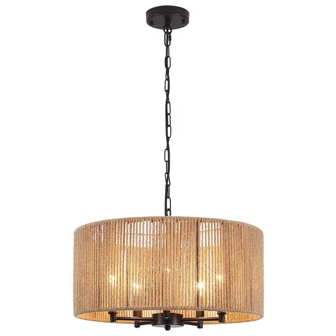 Natural Rope Drum Chandelier