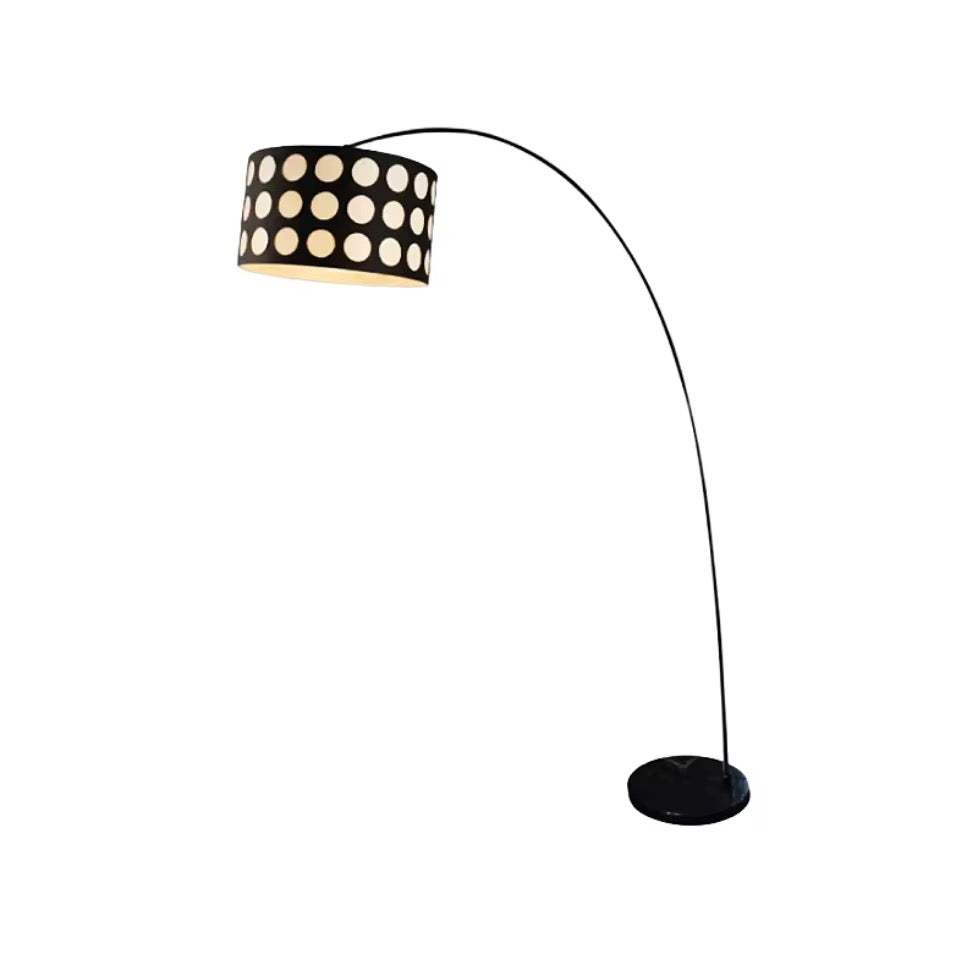 Modern Arc Floor LampModern Arc Floor Lamp with Polka Dot ShadeContemporary arc floor lamp with a playful black and white polka dot drum shade. Adds character and soft ambient lighting to modern living rooms or lounges.Floor LampsWadi Home