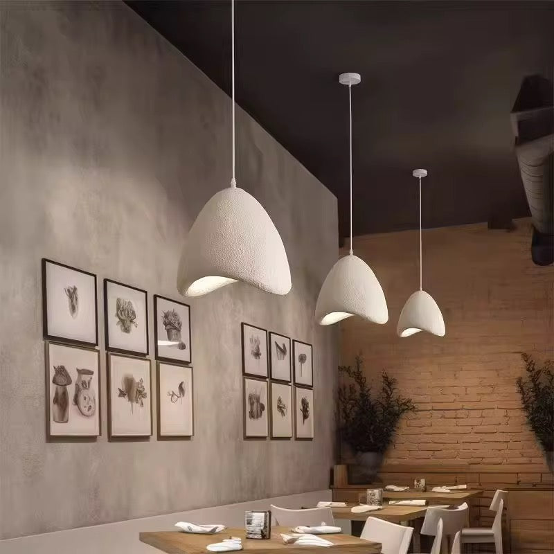 Modern Organic Shaped Pendant Light Trio