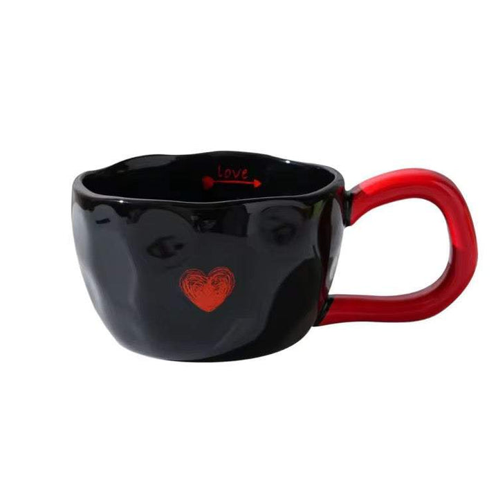 Heart Design Ceramic Coffee Mug Set of 2