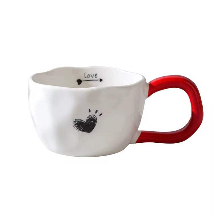 Heart Design Ceramic Coffee Mug Set of 2