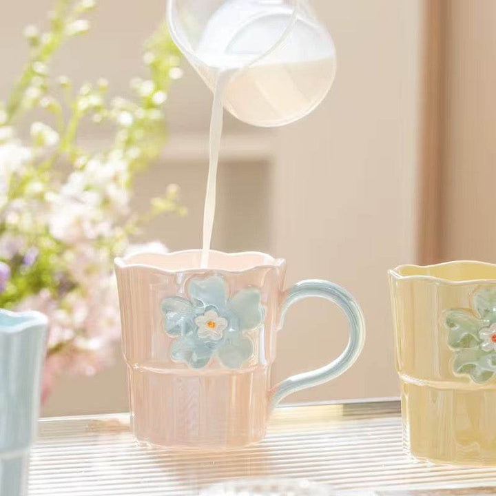 Pastel Floral Ceramic Mug Set of 2
