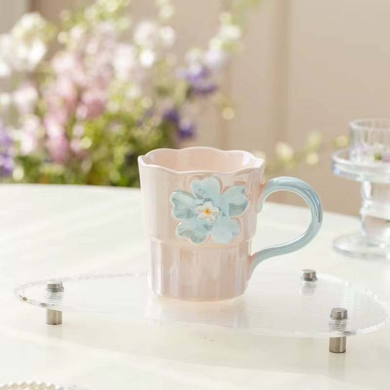 Pastel Floral Ceramic Mug Set of 2