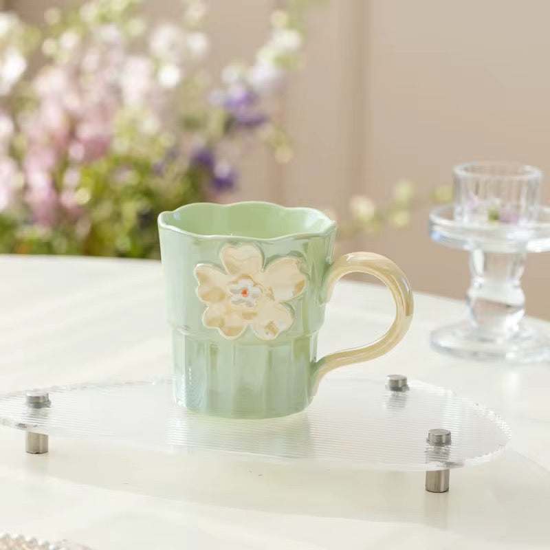 Pastel Floral Ceramic Mug Set of 2
