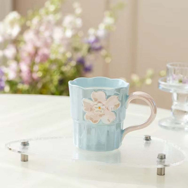 Pastel Floral Ceramic Mug Set of 2