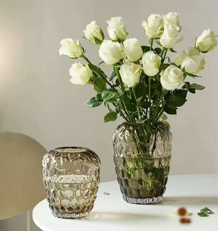 Textured Glass Decorative Vase Set