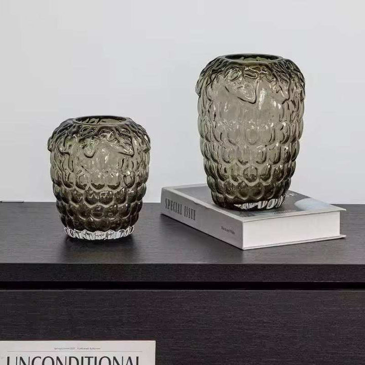 Textured Glass Decorative Vase Set