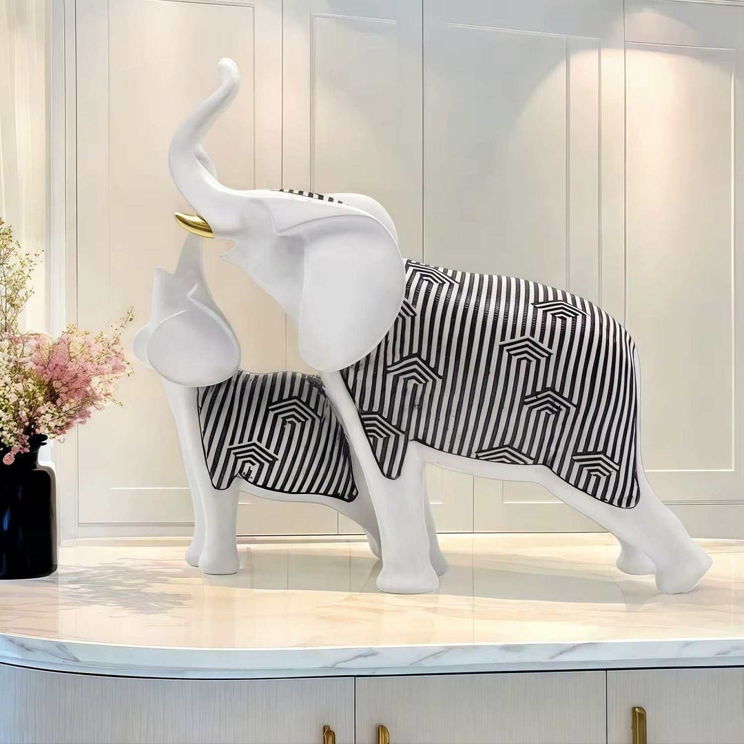 Modern Elephant Sculpture Decor Set