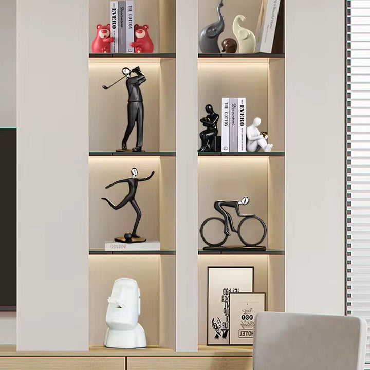 Modern Abstract Cyclist Sculpture