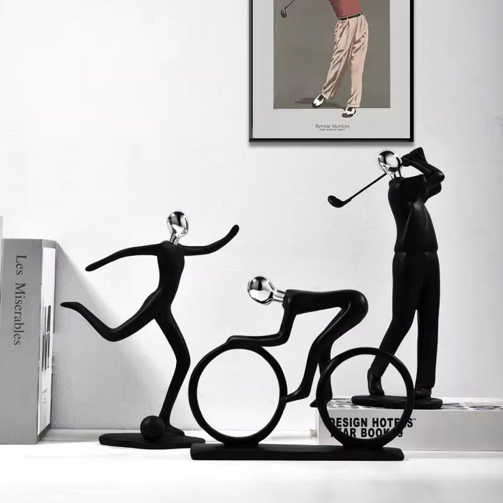 Modern Abstract Cyclist Sculpture