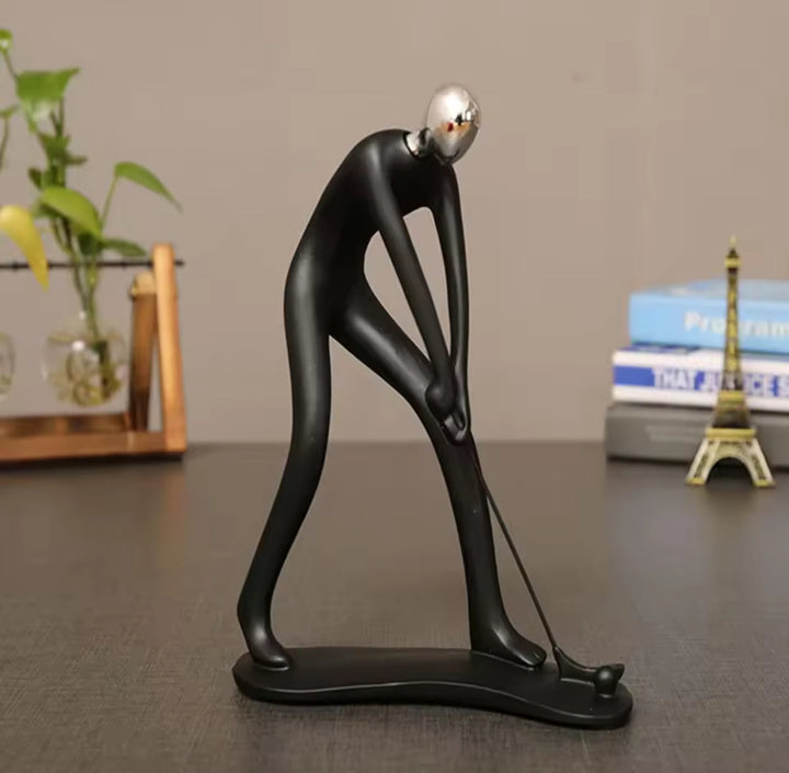 Modern Abstract Golfer Sculpture